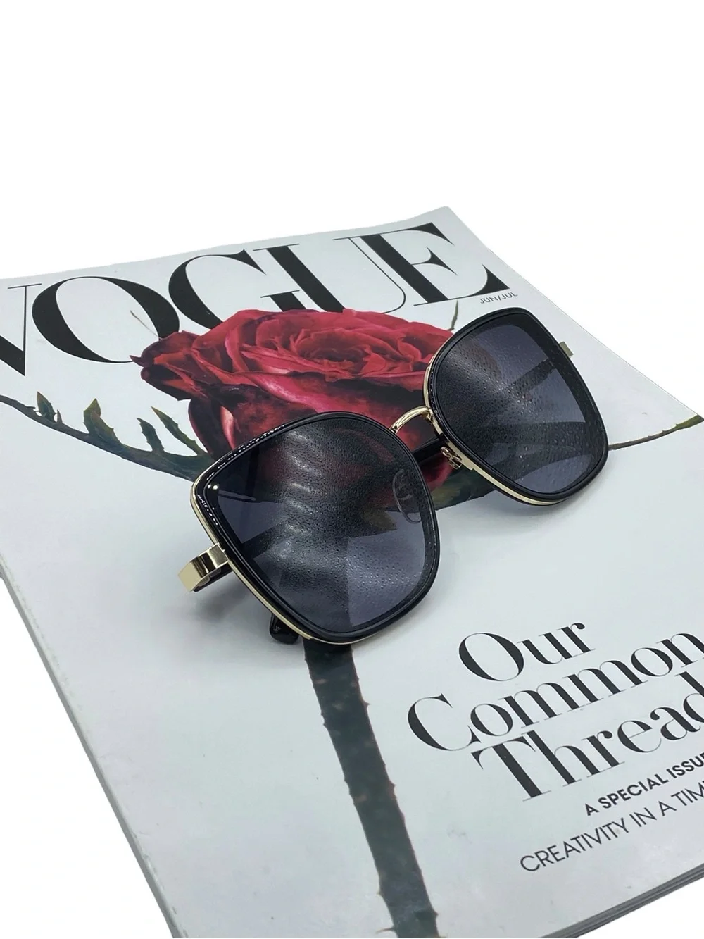 Kurt Geiger London Square Butterfly Sunglasses (Model KGL9037/S) Black/Gold 8079